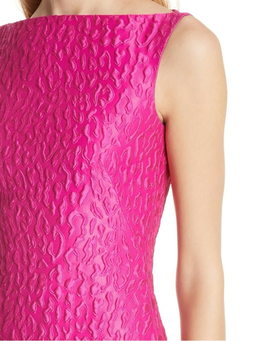 Brandon Maxwell Fuchsia Textured Strapless Midi Dress - Picture 4 of 7